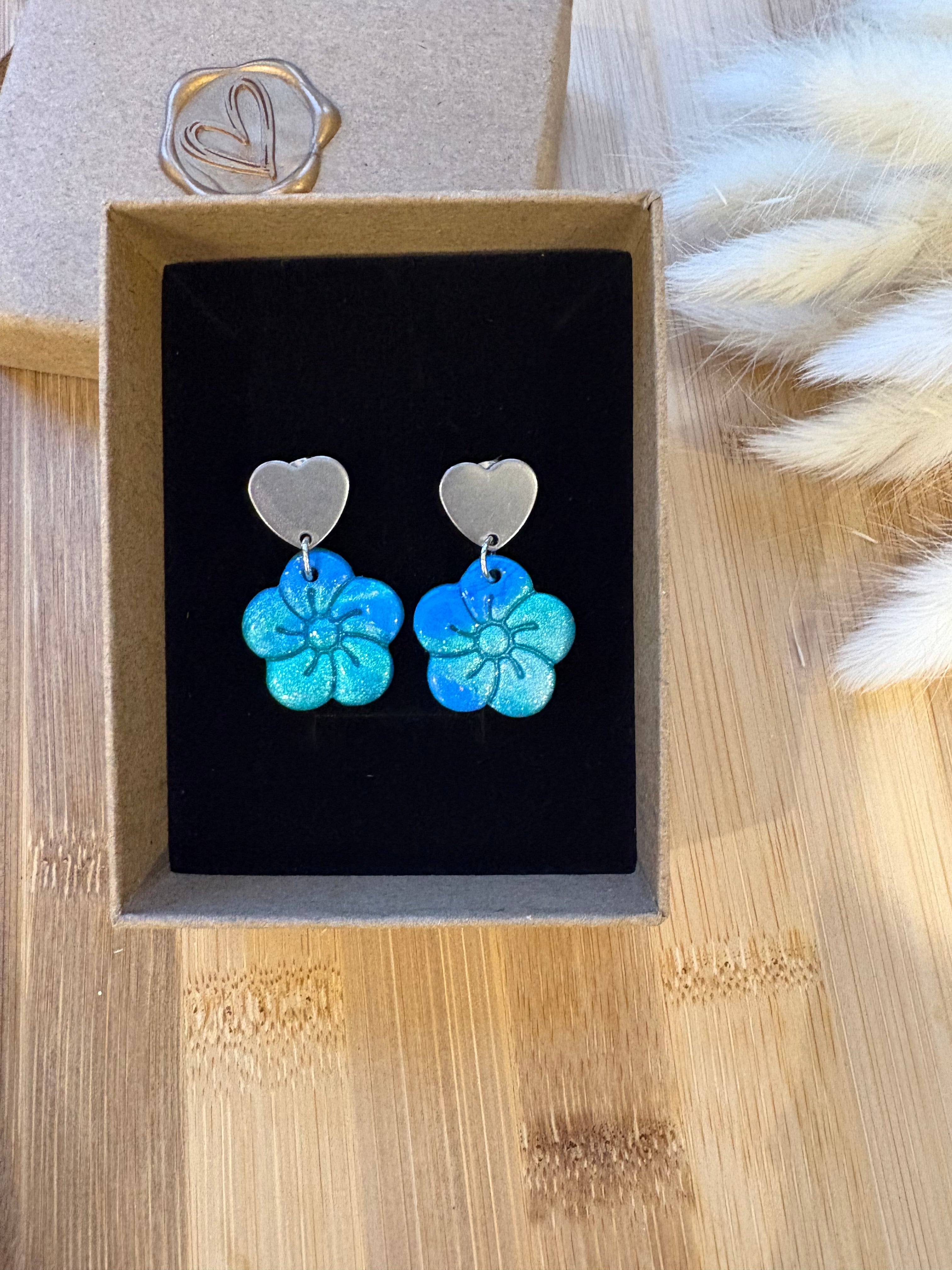 Boucles d'Oreilles Cœur – Lagon