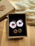 Boucles créoles dorées, Rose Perle